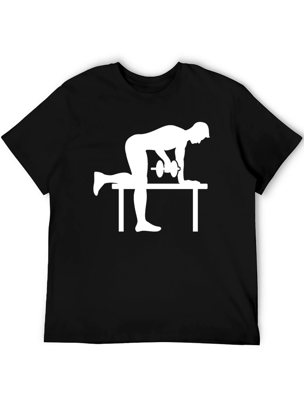 Workout Silhouette Graphic Tee - Black Cotton T-Shirt