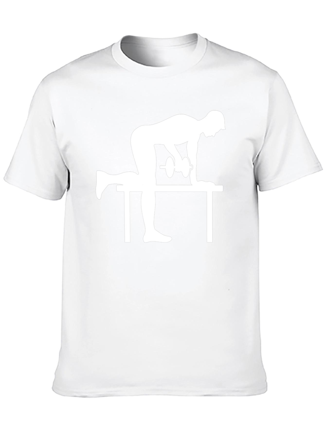 Workout Silhouette Graphic Tee - Black Cotton T-Shirt
