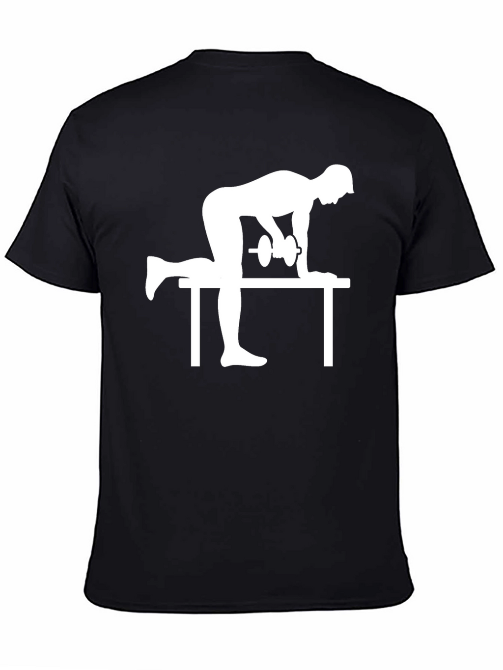 Workout Silhouette Graphic Tee - Black Cotton T-Shirt