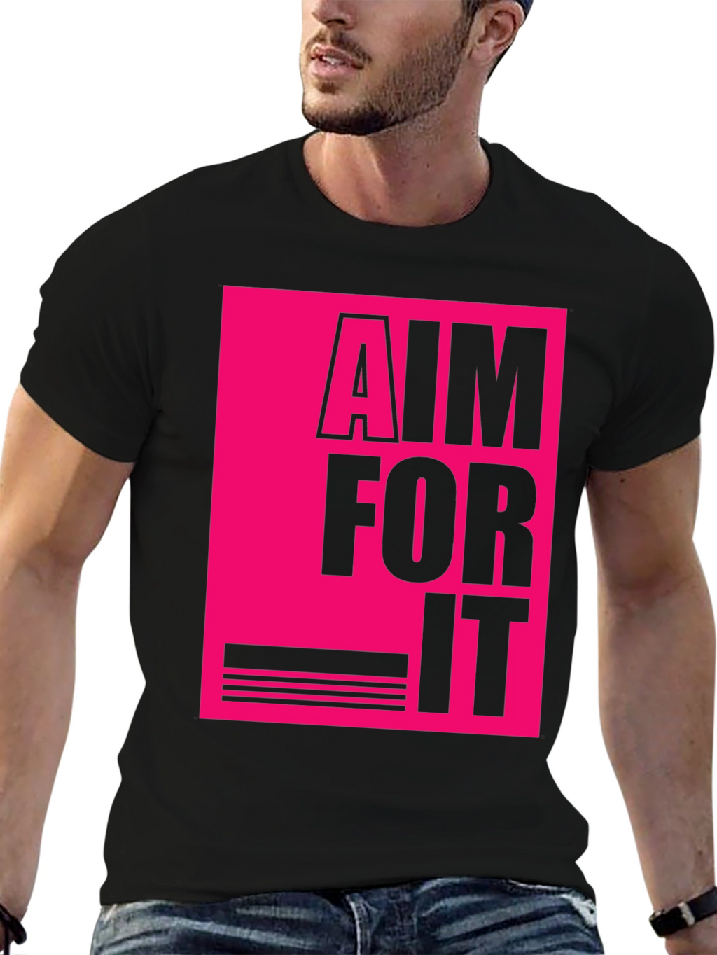 Aim For It Graphic T-Shirt - Black Tee