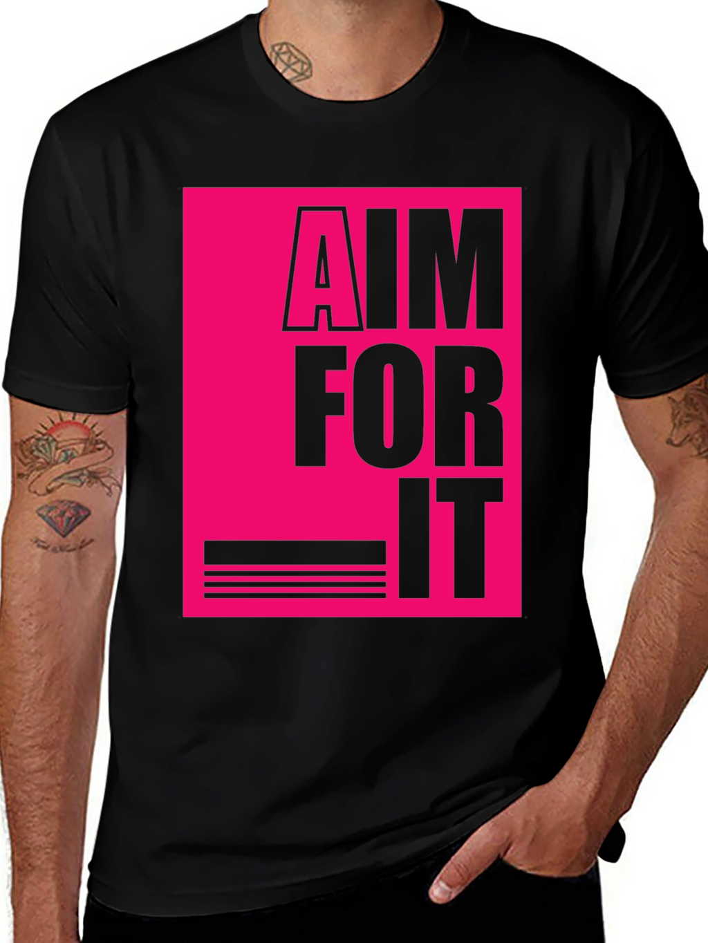 Aim For It Graphic T-Shirt - Black Tee