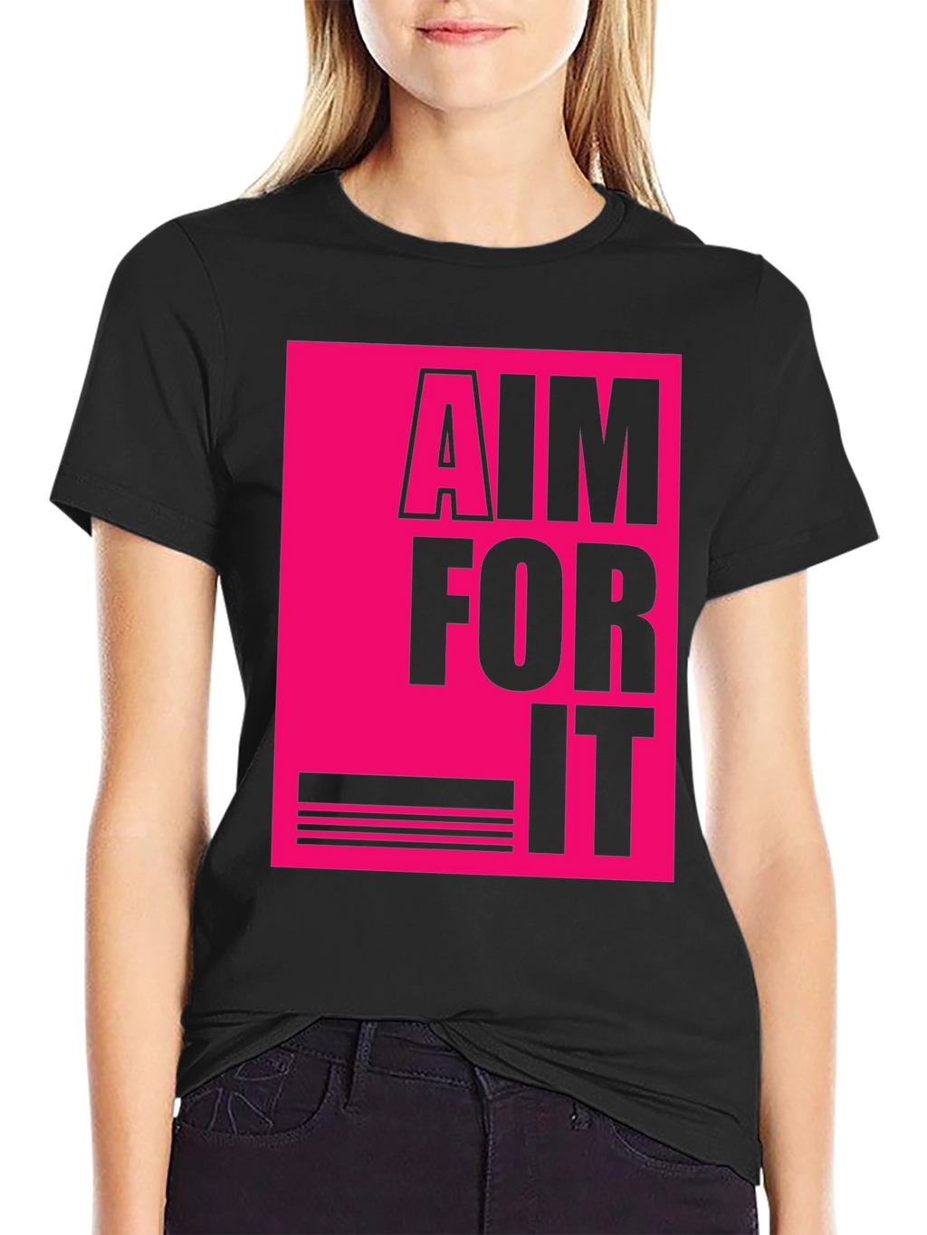 Aim For It Graphic T-Shirt - Black Tee