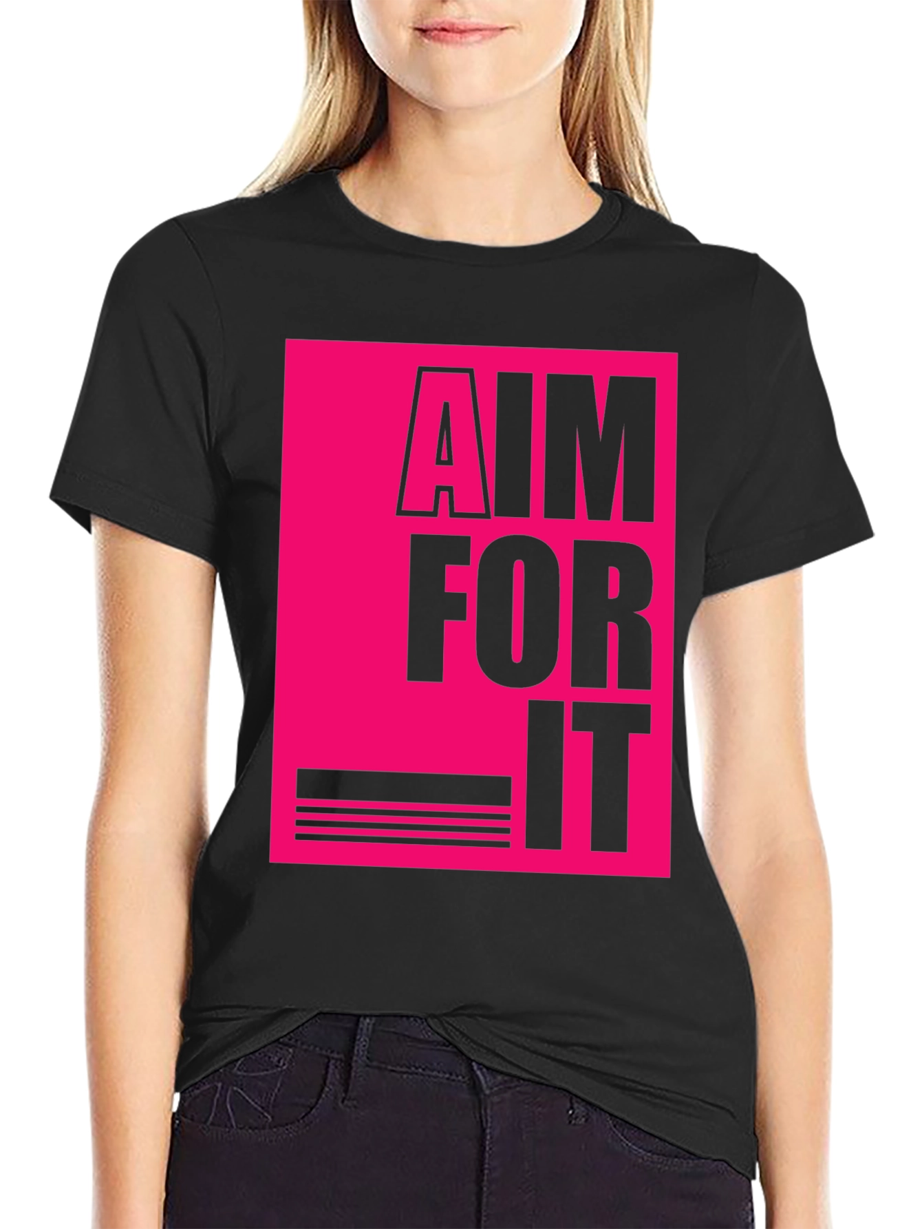 Aim For It Graphic T-Shirt - Black Tee