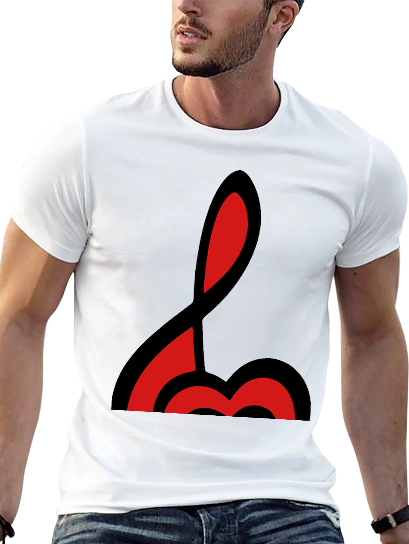 Abstract Red & Black Graphic T-Shirt