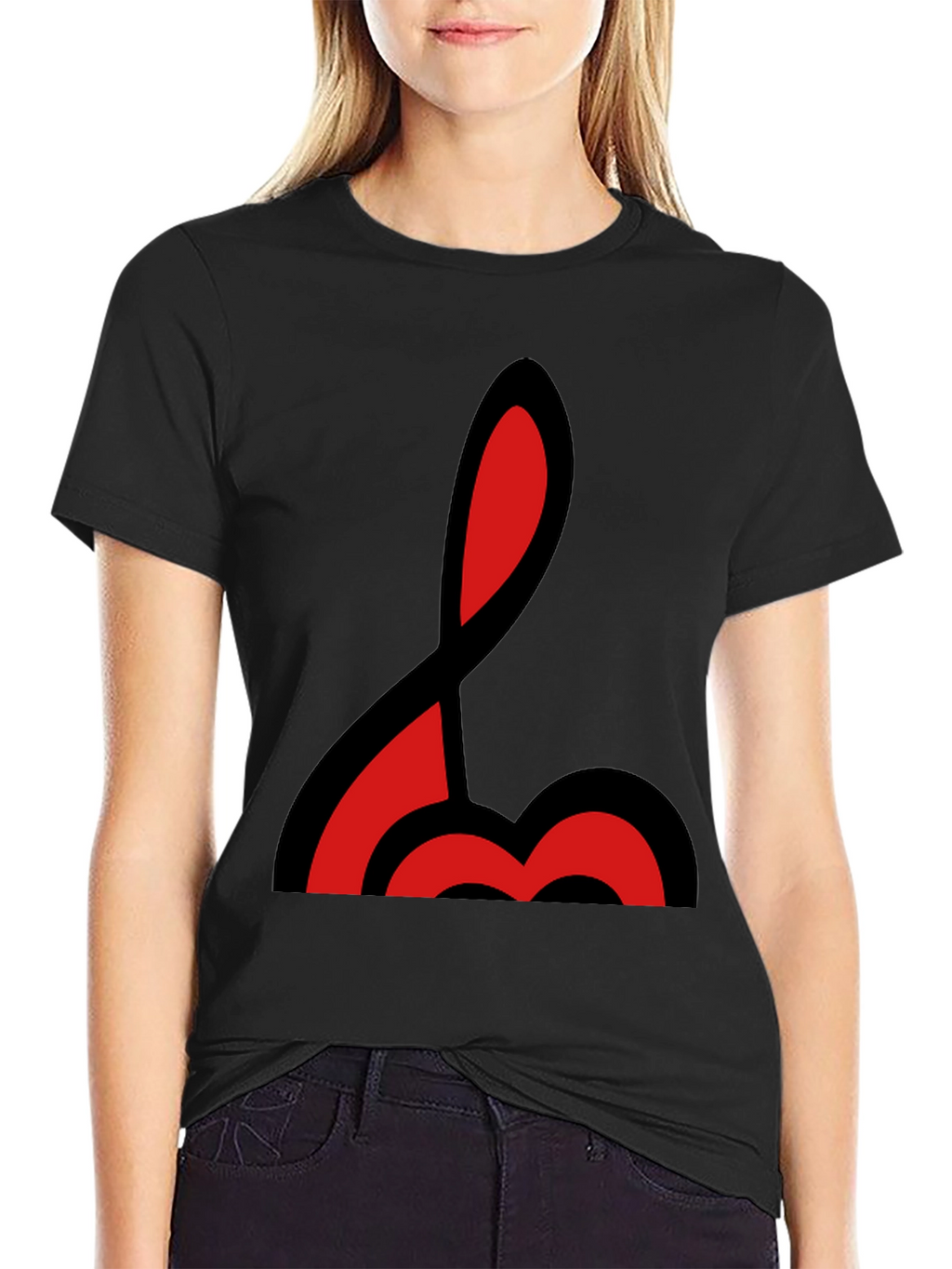 Abstract Red & Black Graphic T-Shirt