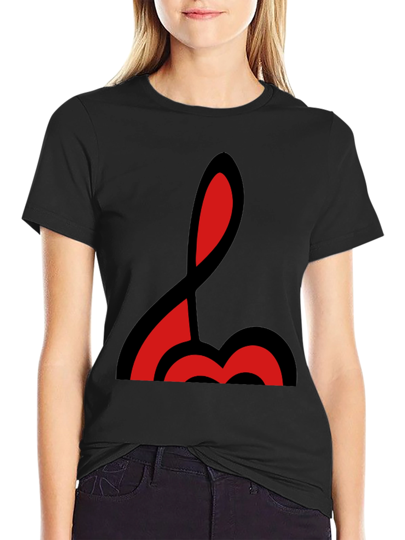 Abstract Red & Black Graphic T-Shirt