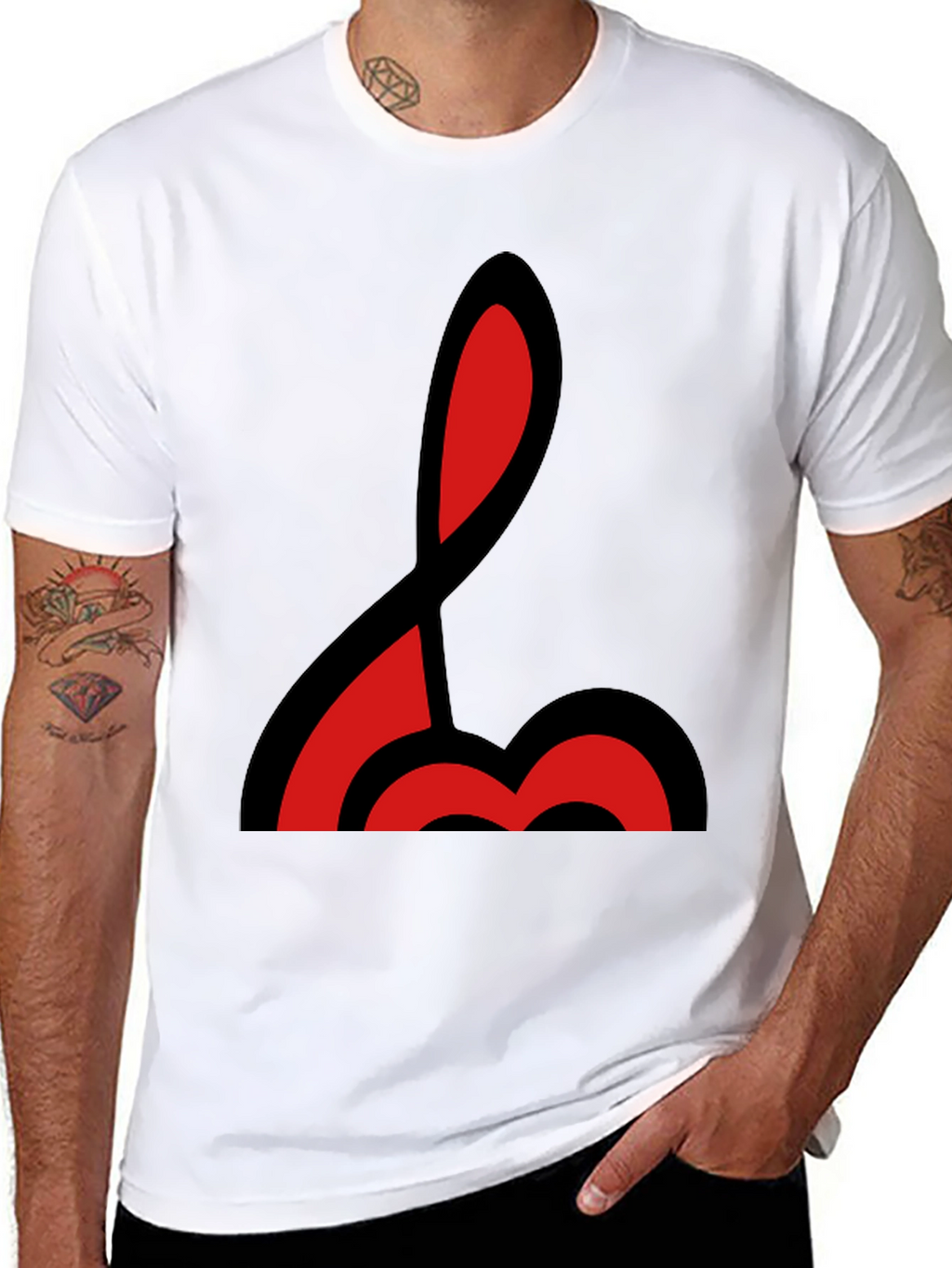 Abstract Red & Black Graphic T-Shirt