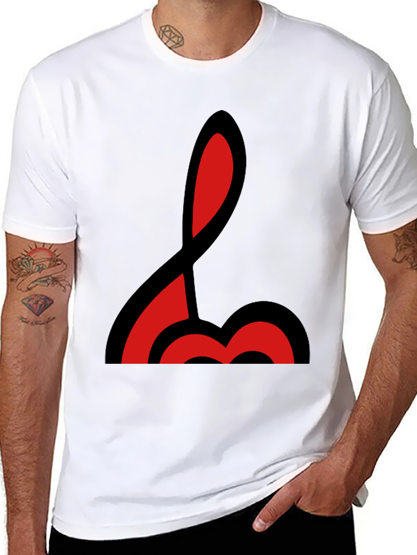 Abstract Red & Black Graphic T-Shirt