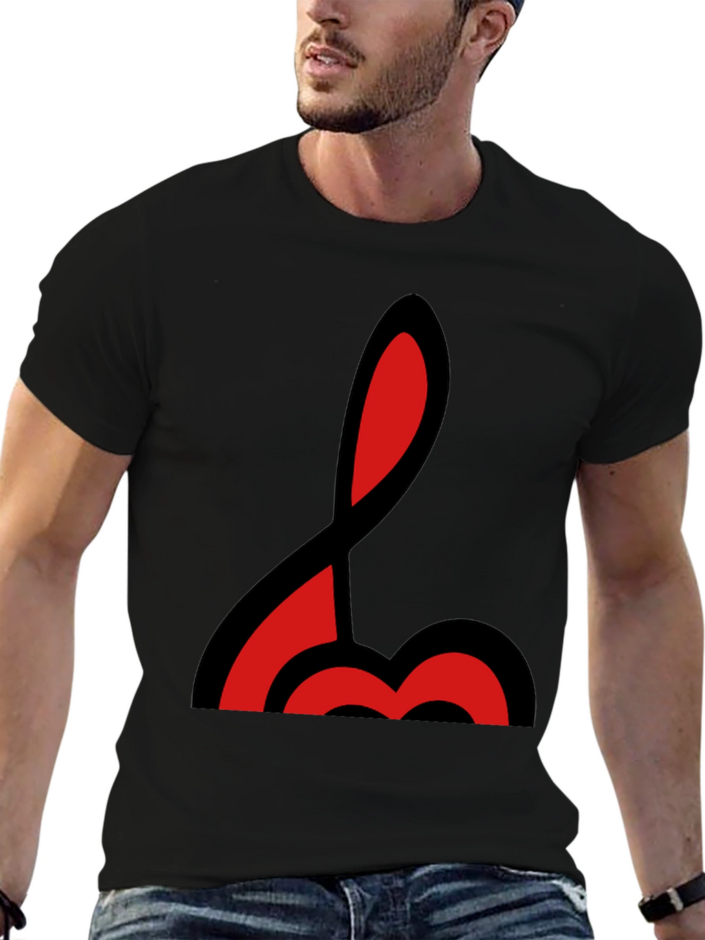 Abstract Red & Black Graphic T-Shirt