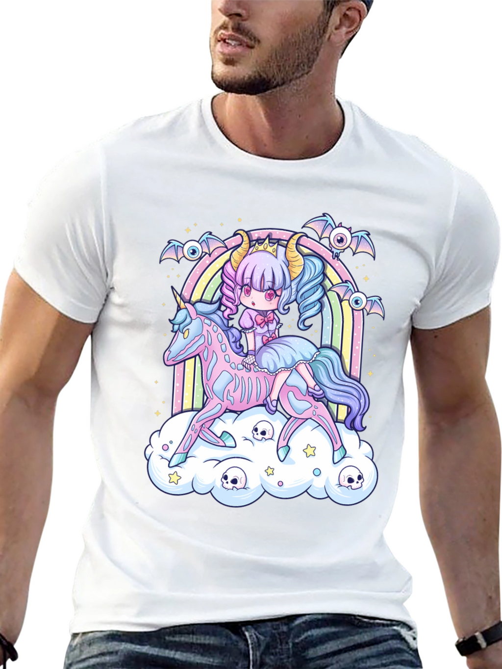 Gothic Pastel Girl Riding Unicorn T-Shirt