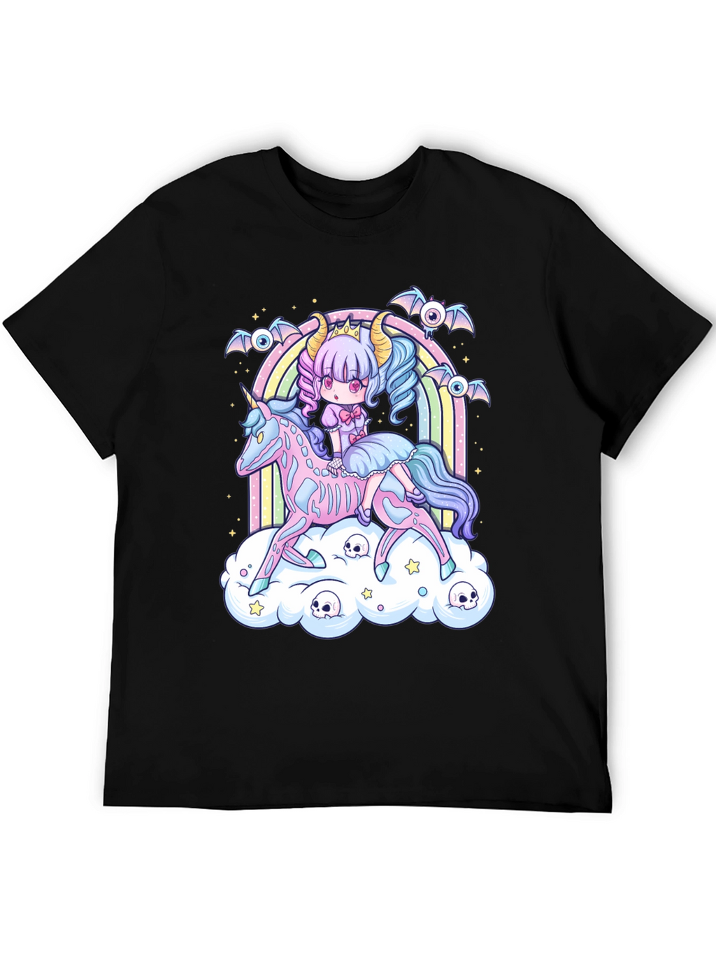 Gothic Pastel Girl Riding Unicorn T-Shirt