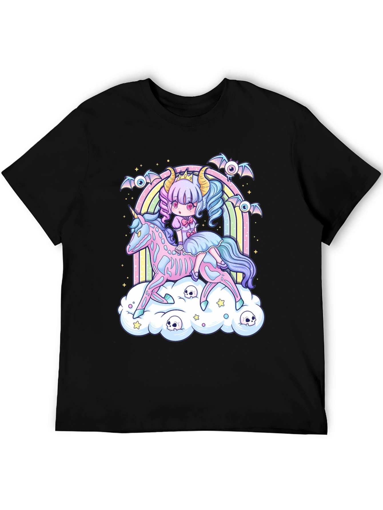 Gothic Pastel Girl Riding Unicorn T-Shirt
