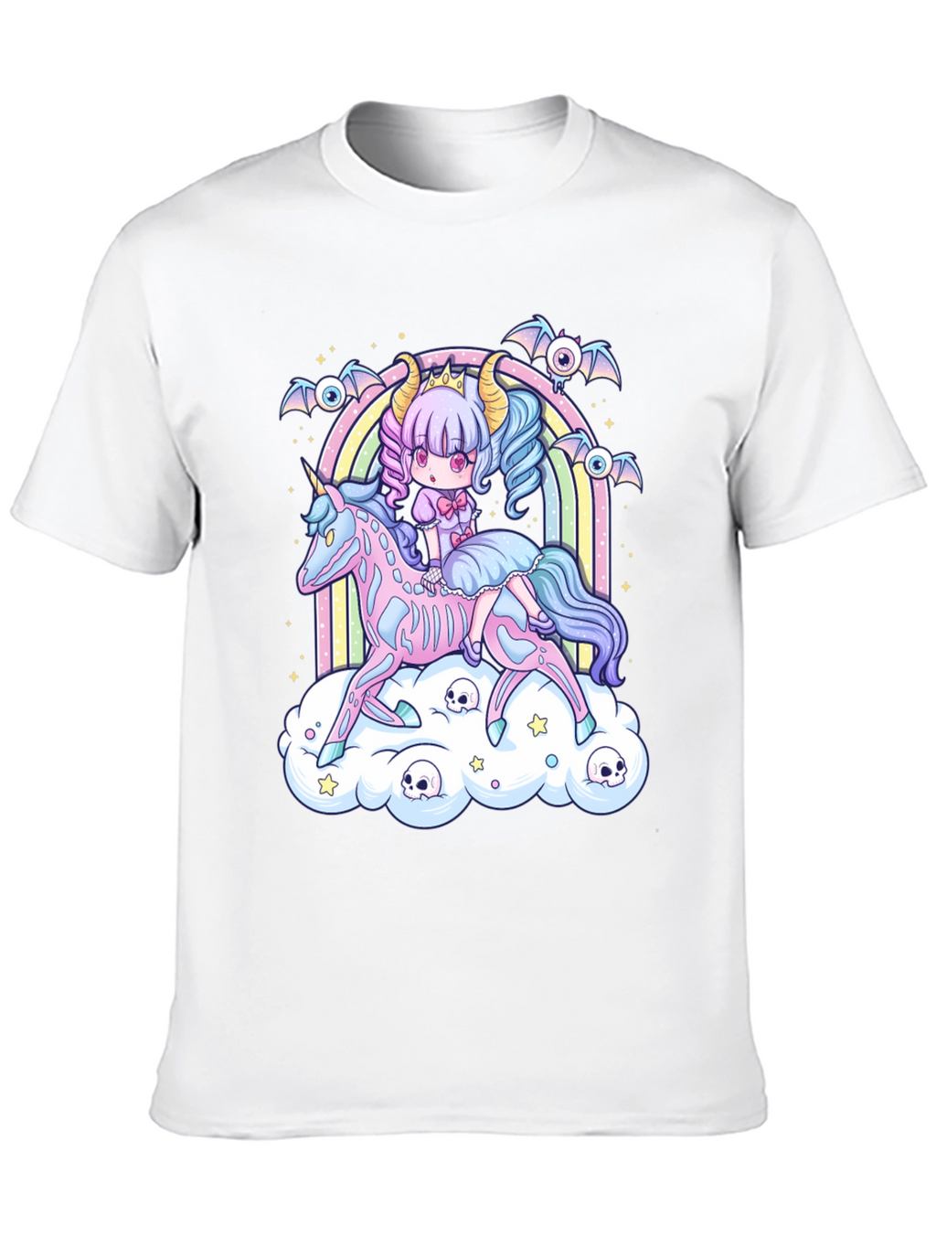 Gothic Pastel Girl Riding Unicorn T-Shirt