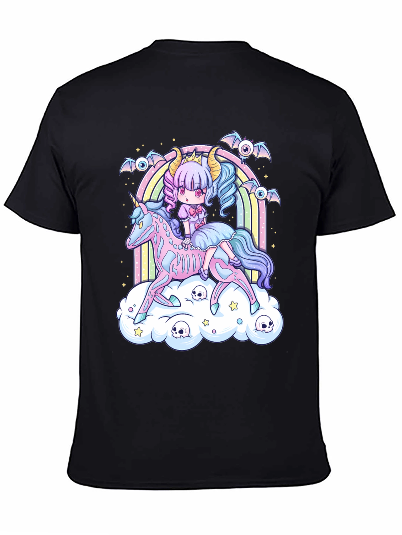 Gothic Pastel Girl Riding Unicorn T-Shirt