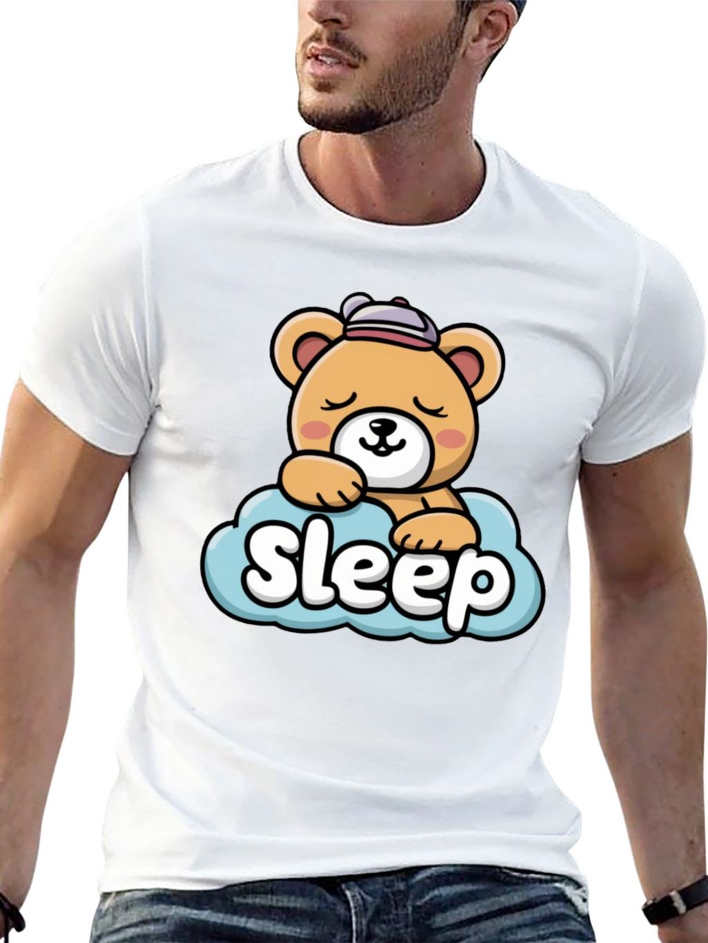 Cute Sleepy Bear Graphic Tee