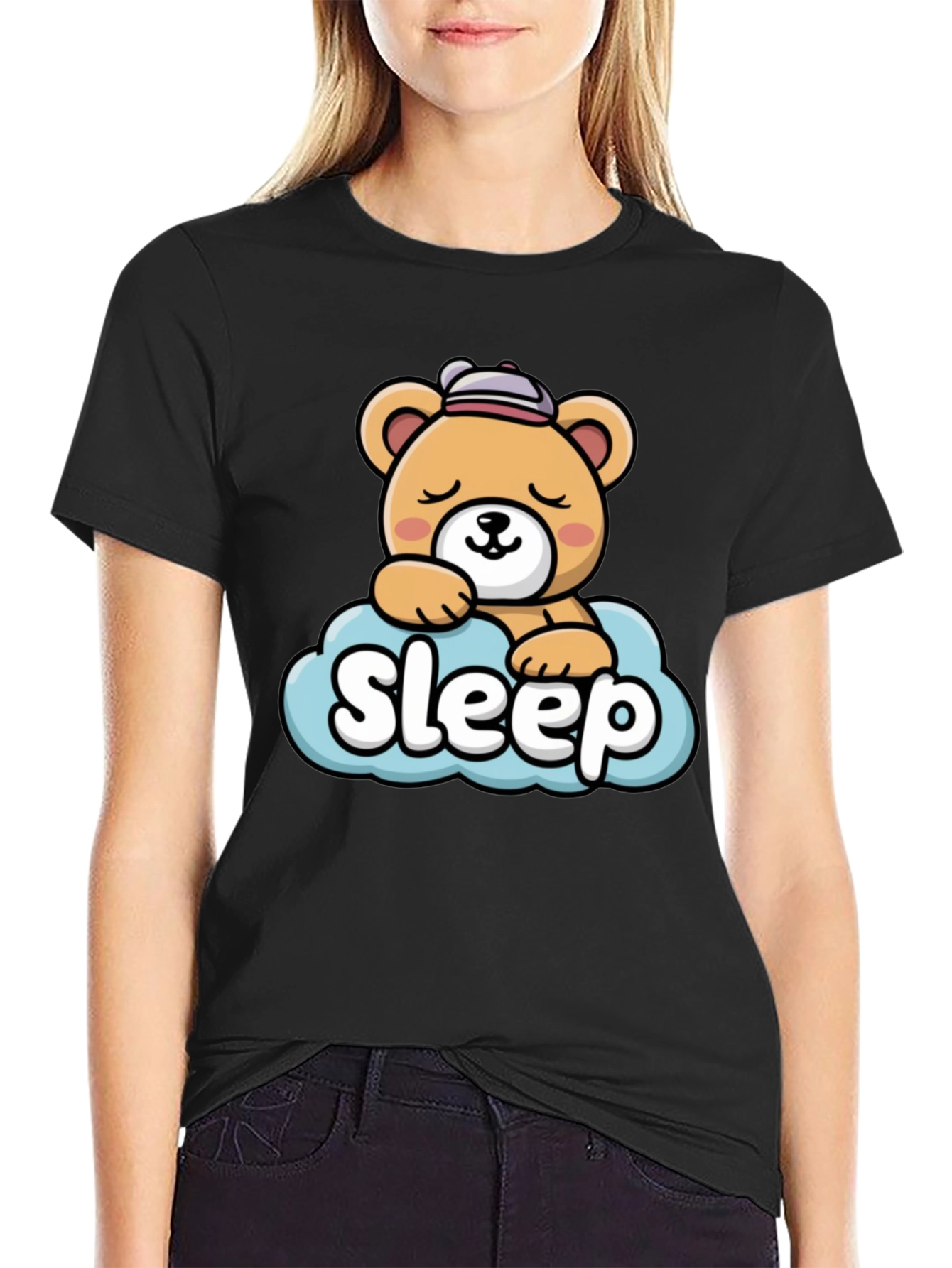 Cute Sleepy Bear Graphic Tee