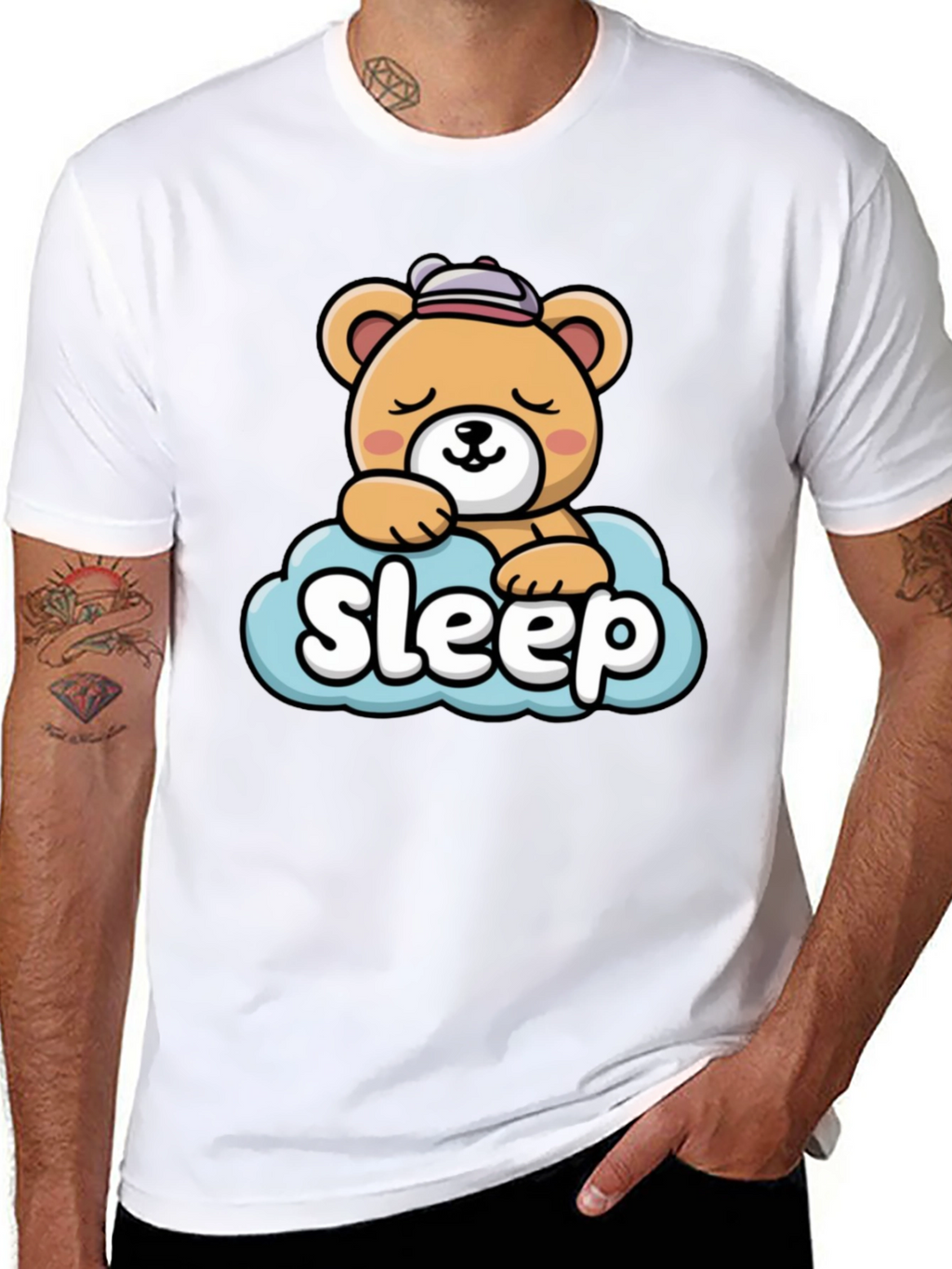 Cute Sleepy Bear Graphic Tee
