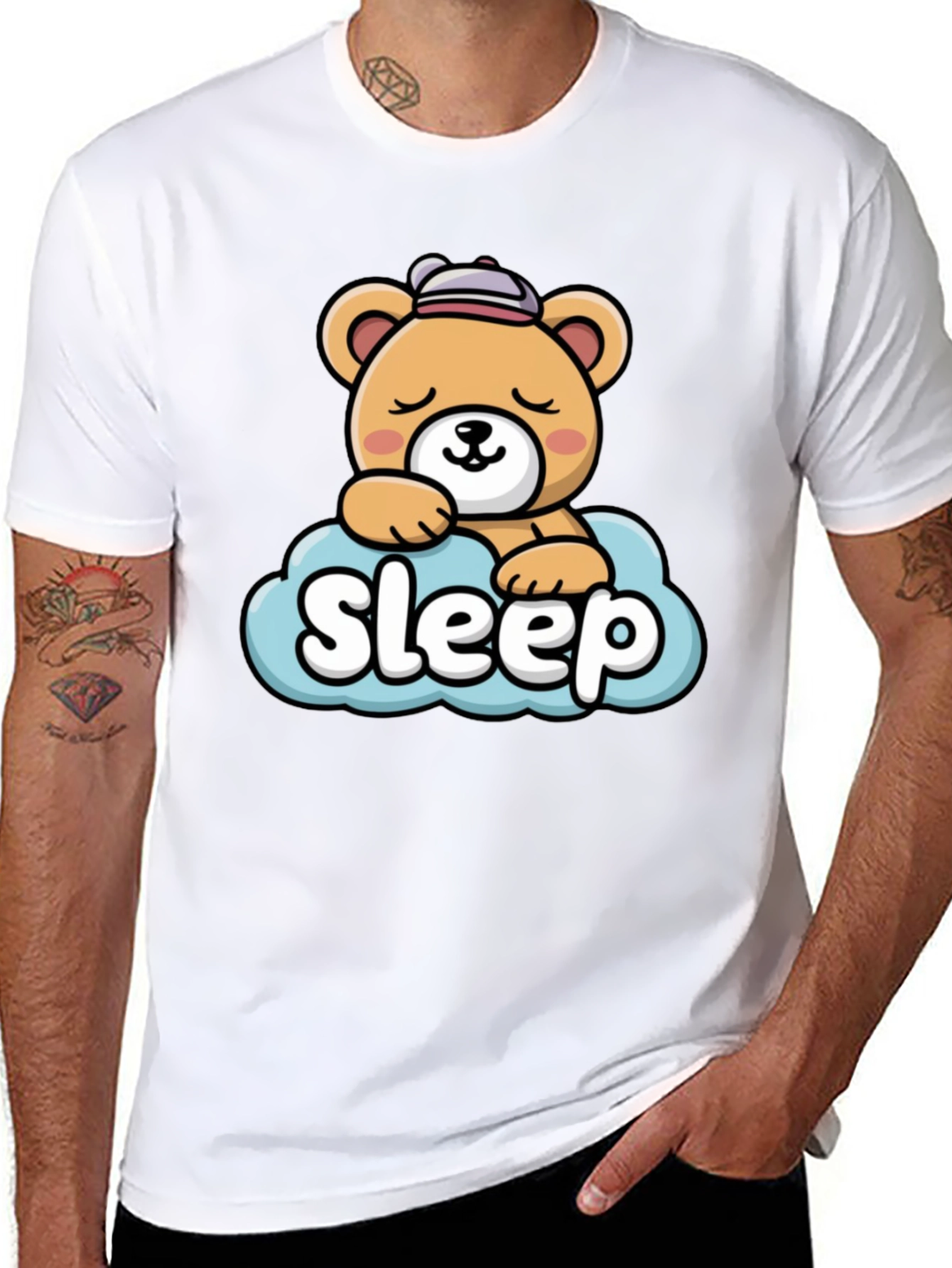 Cute Sleepy Bear Graphic Tee