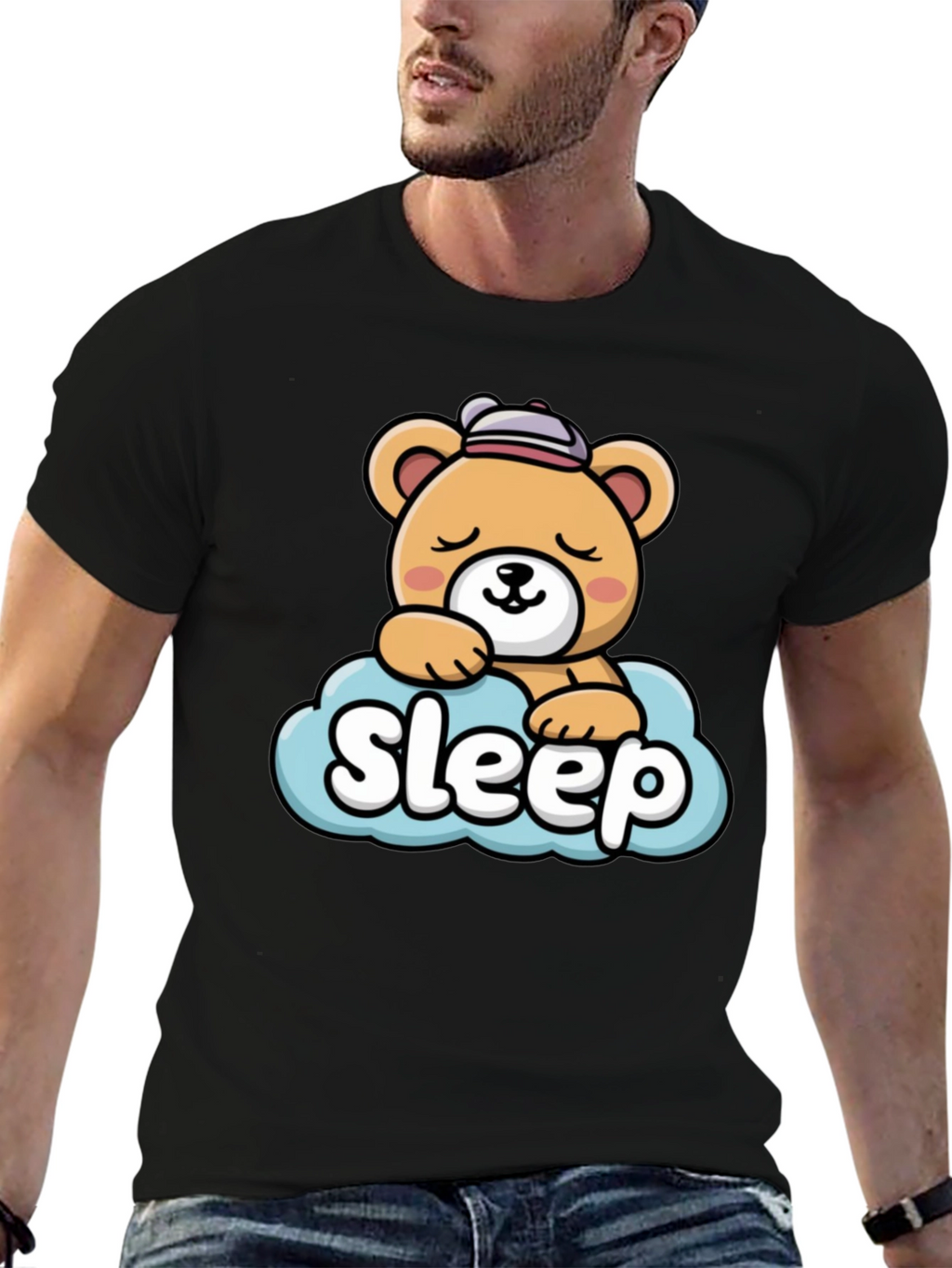 Cute Sleepy Bear Graphic Tee