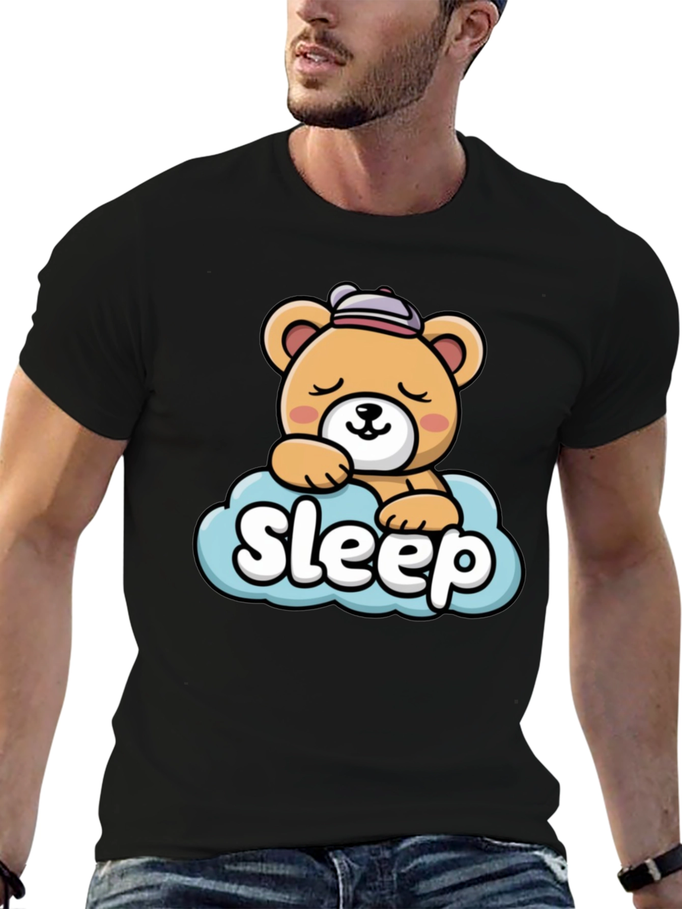 Cute Sleepy Bear Graphic Tee