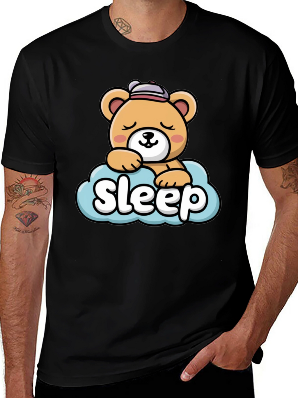Cute Sleepy Bear Graphic Tee