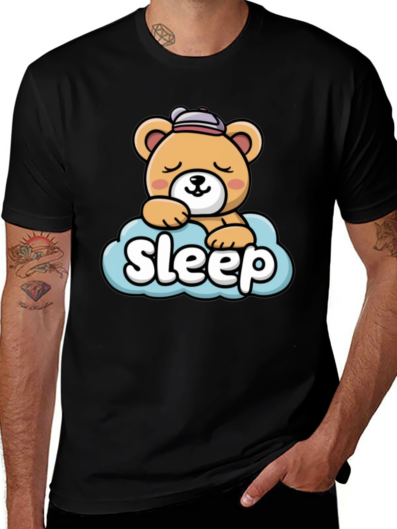 Cute Sleepy Bear Graphic Tee