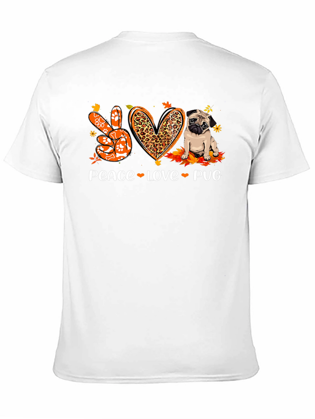 Peace Love Pug Black Graphic Tee