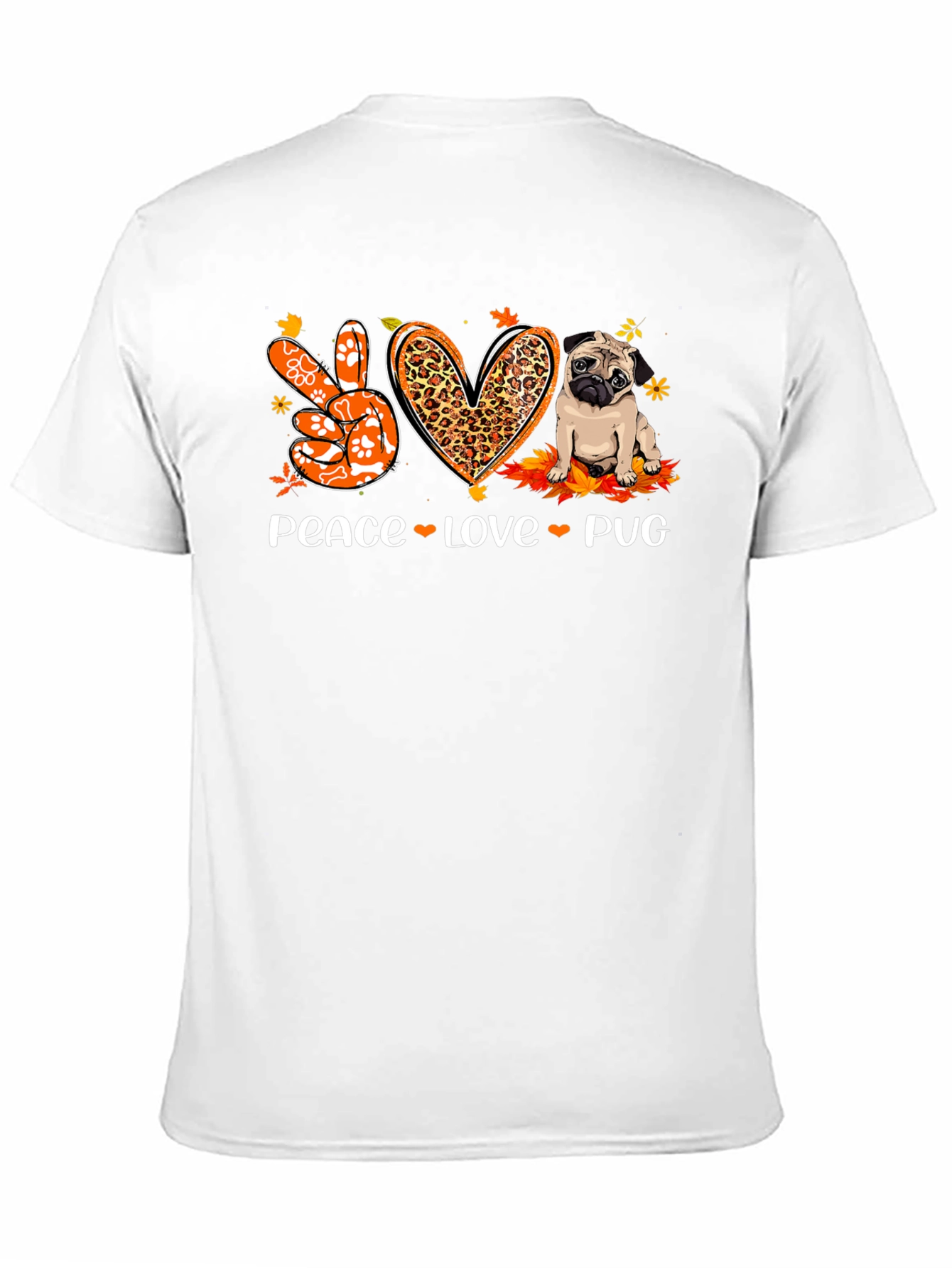 Peace Love Pug Black Graphic Tee