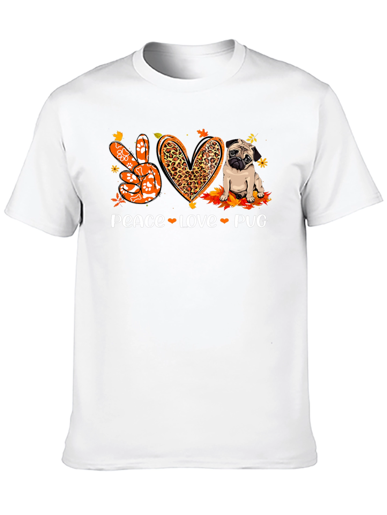 Peace Love Pug Black Graphic Tee