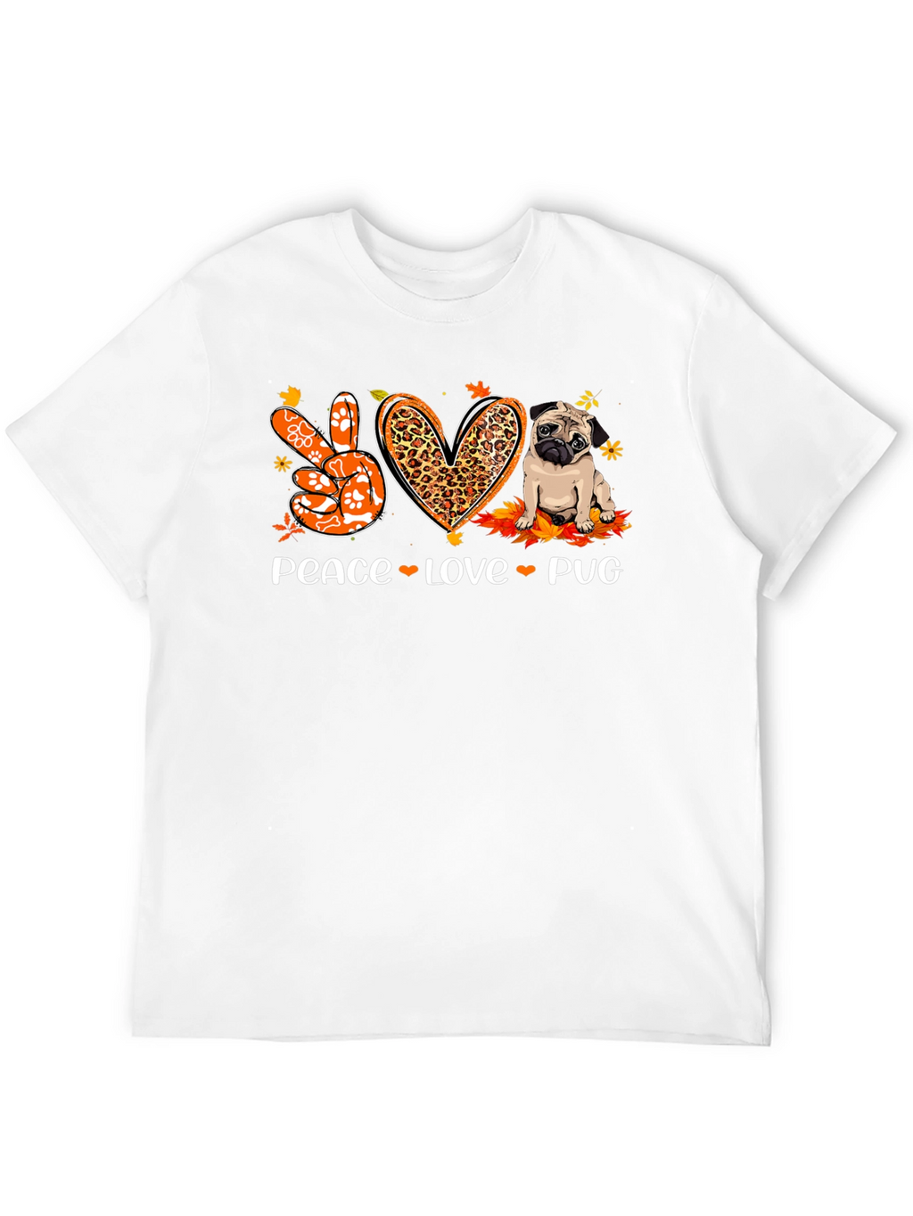 Peace Love Pug Black Graphic Tee