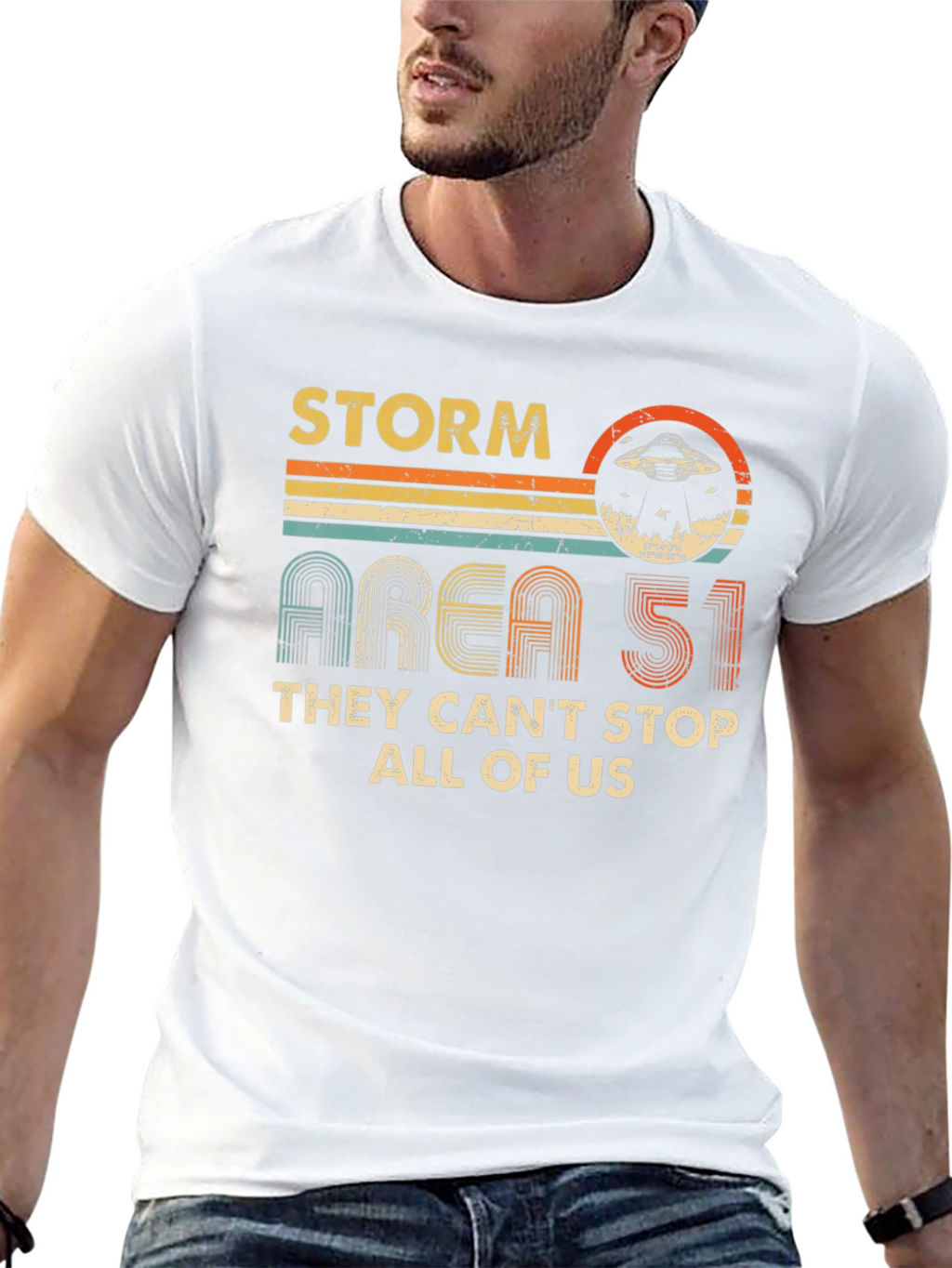 Storm Area 51 Retro UFO Graphic T-Shirt
