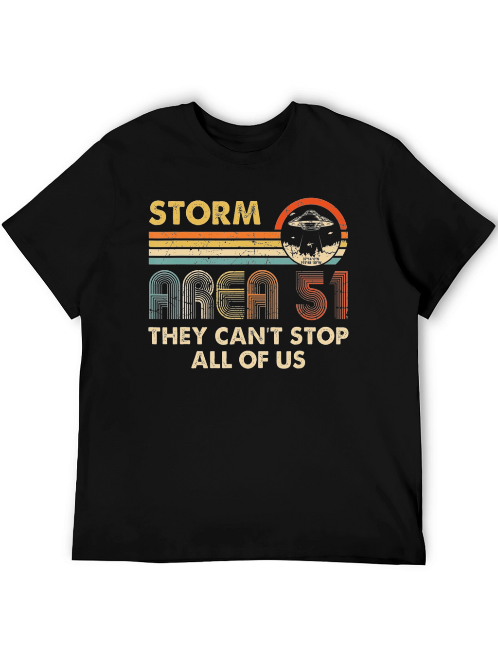 Storm Area 51 Retro UFO Graphic T-Shirt
