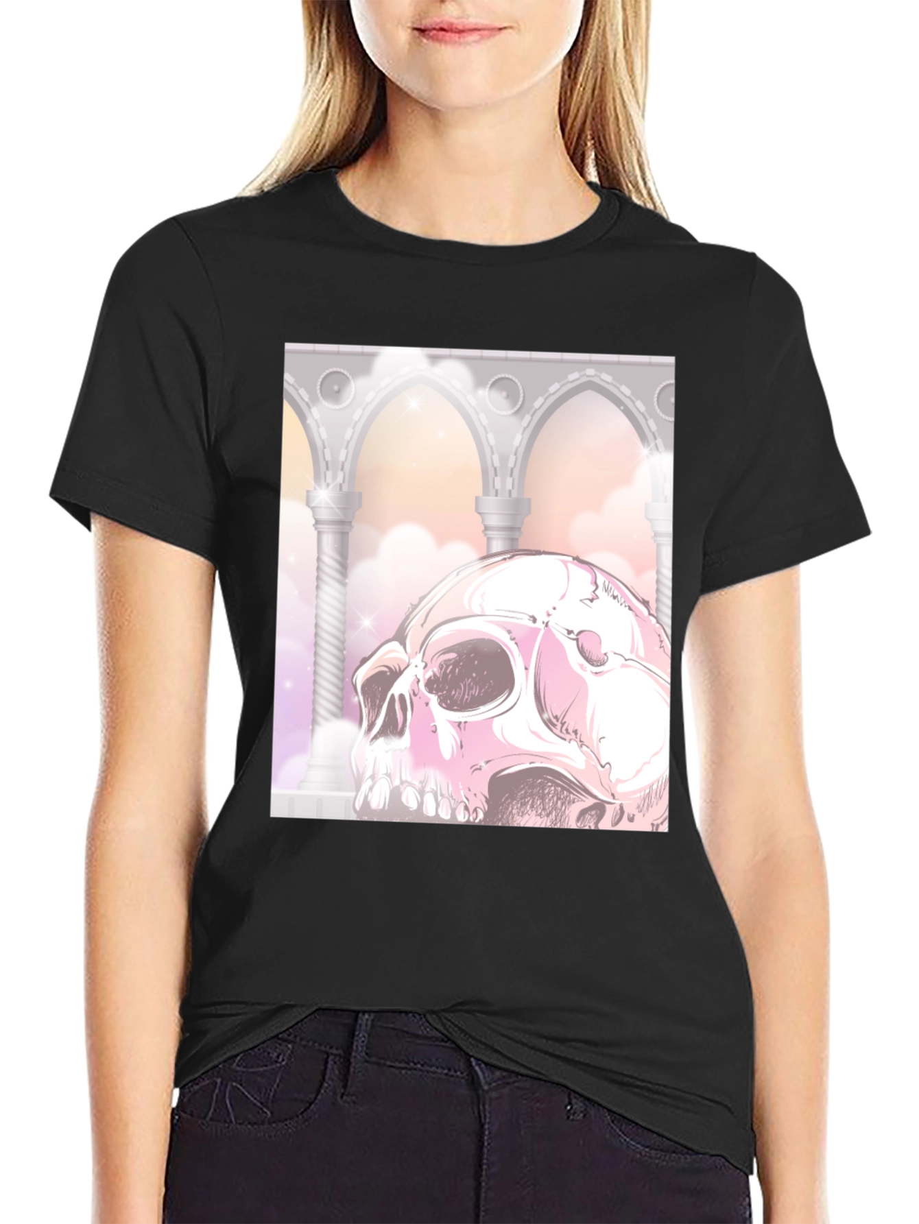Gothic Skull Graphic Tee - Unique & Edgy Style