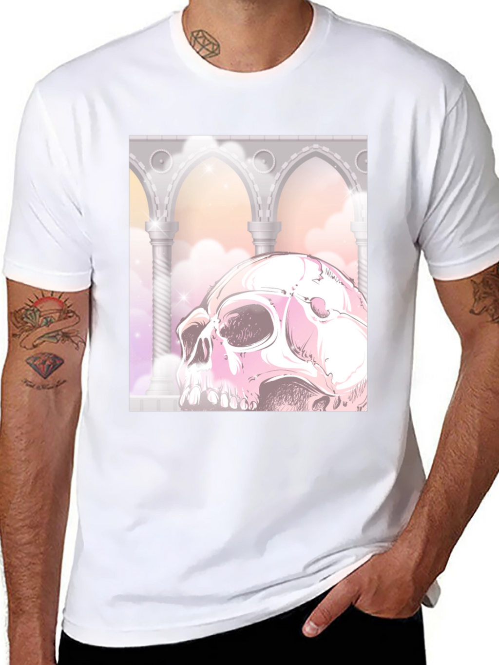 Gothic Skull Graphic Tee - Unique & Edgy Style