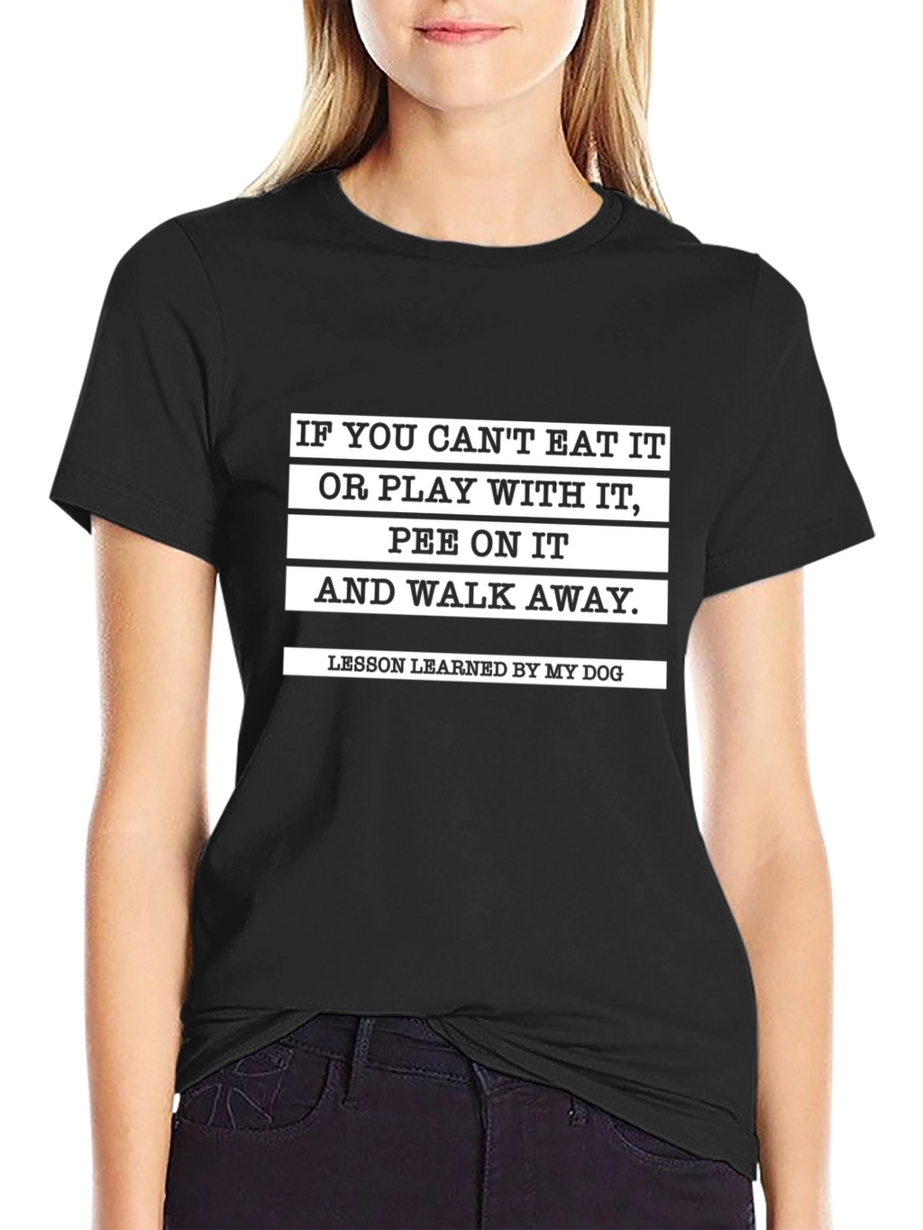 Funny Dog Lesson Black T-Shirt
