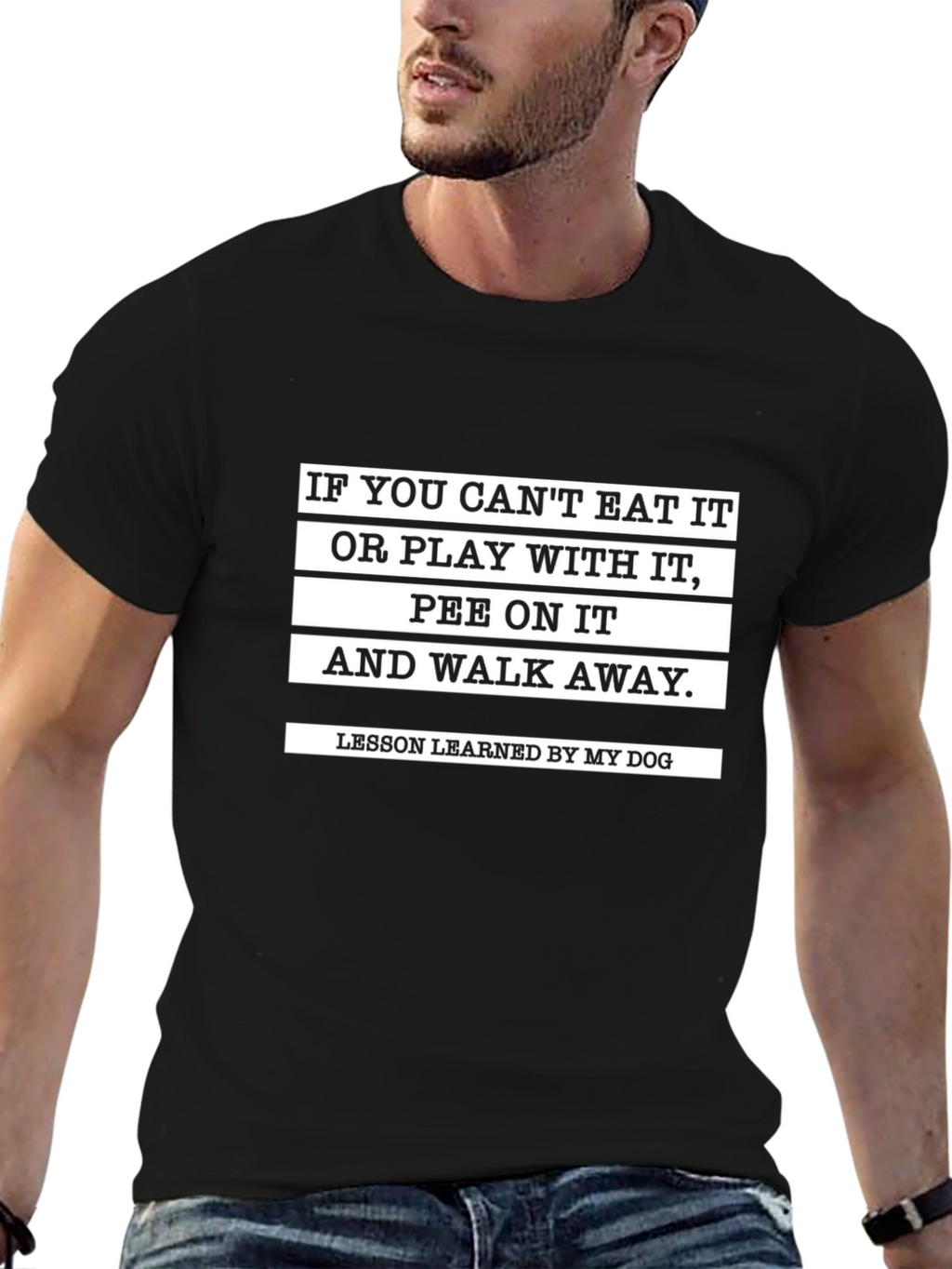Funny Dog Lesson Black T-Shirt