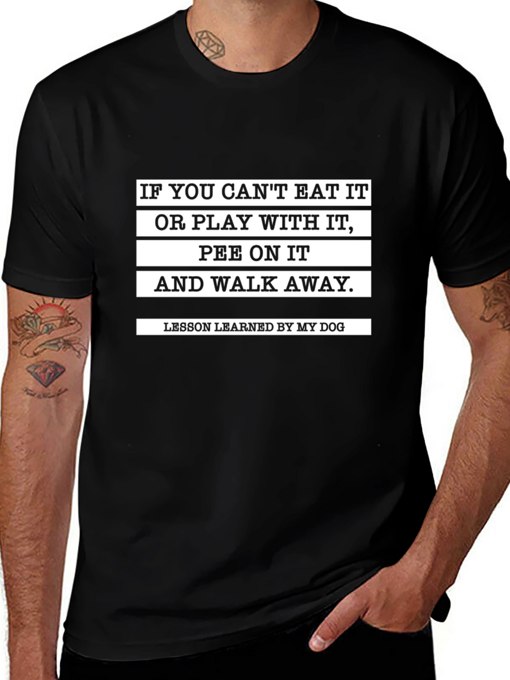 Funny Dog Lesson Black T-Shirt
