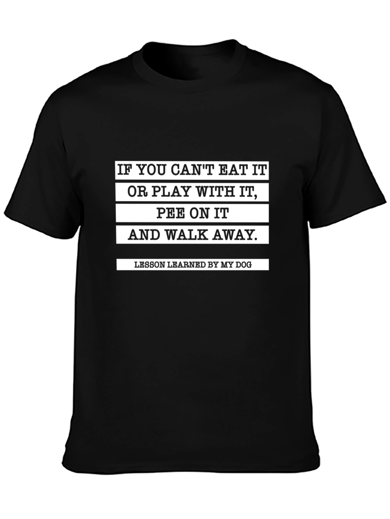 Funny Dog Lesson Black T-Shirt