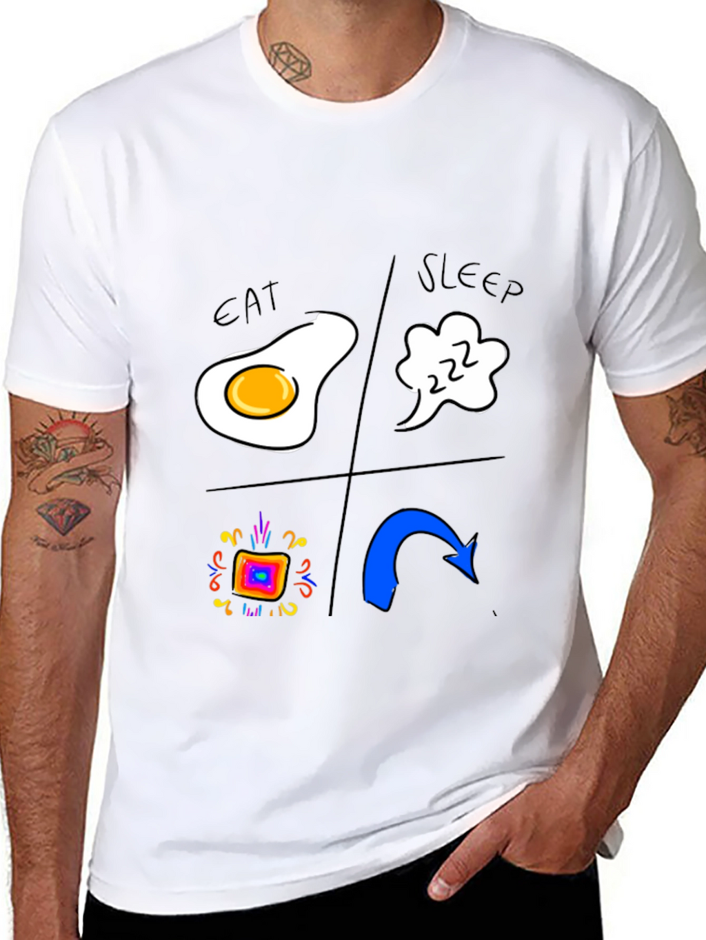 Eat Sleep Rave Repeat Black T-Shirt