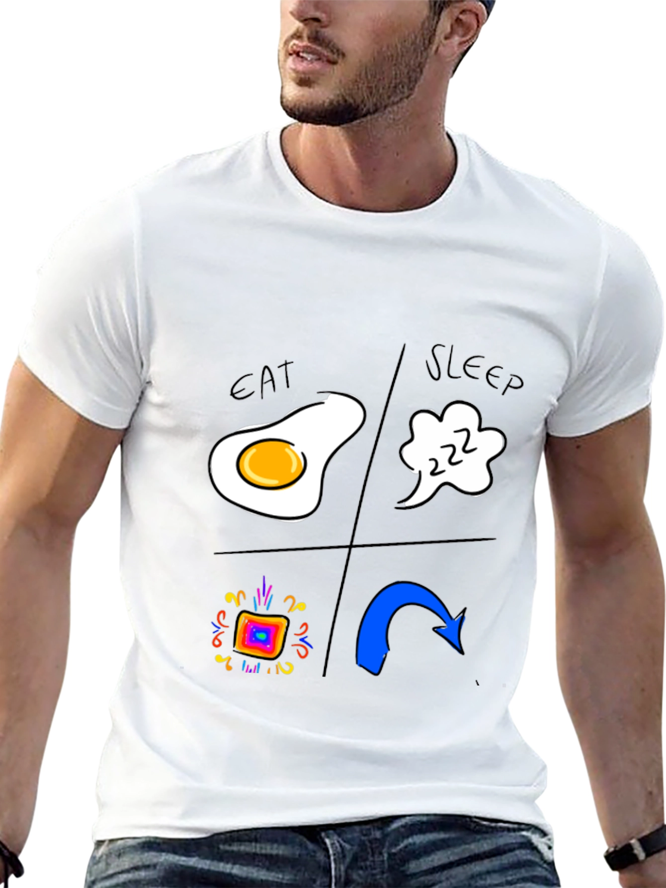 Eat Sleep Rave Repeat Black T-Shirt