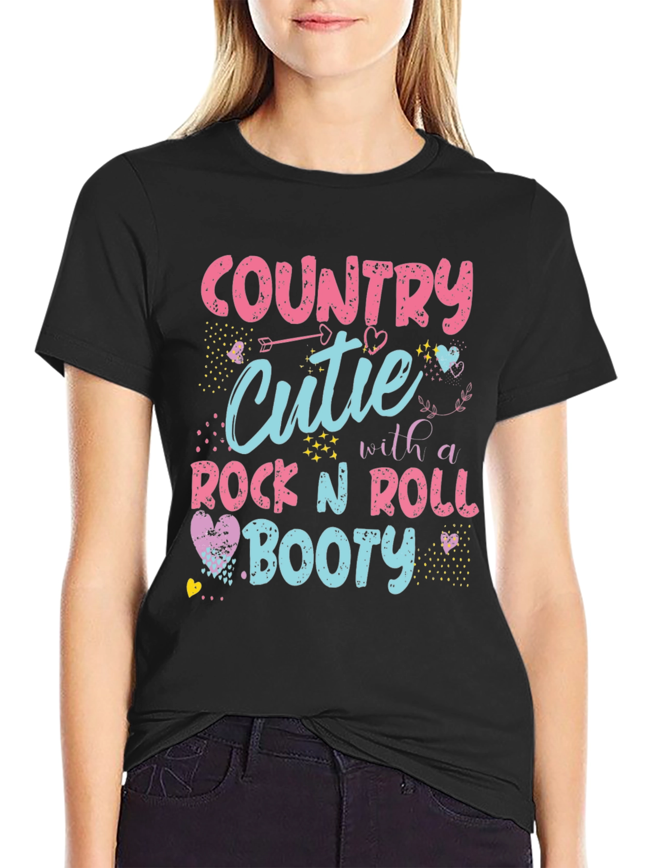 Country Cutie Rock n Roll Booty Graphic Tee