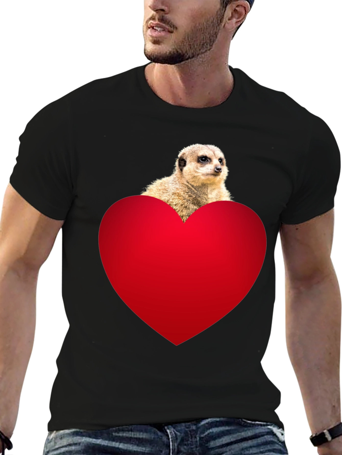 Meerkat Heart T-Shirt - Cute Animal Tee