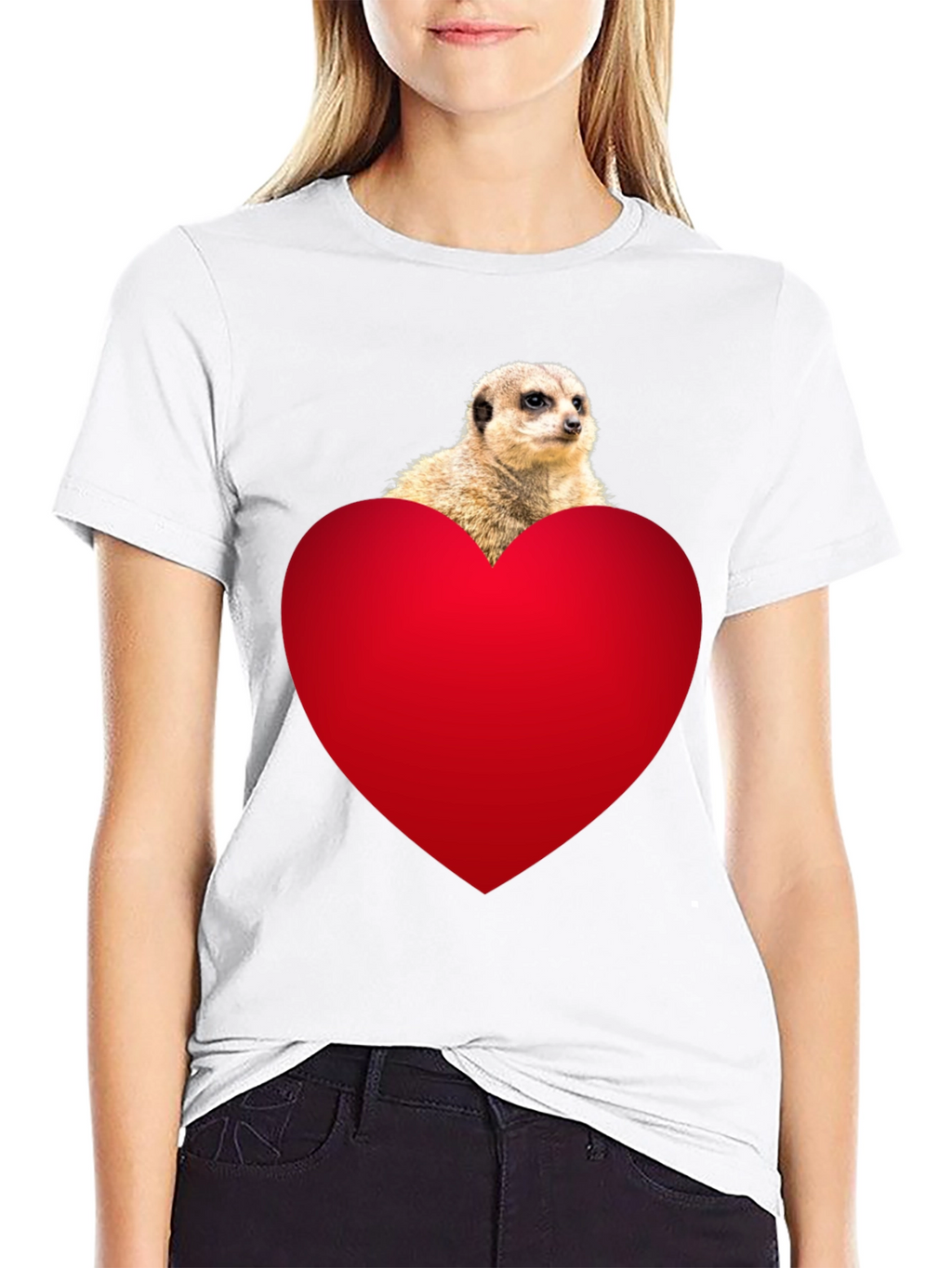 Meerkat Heart T-Shirt - Cute Animal Tee
