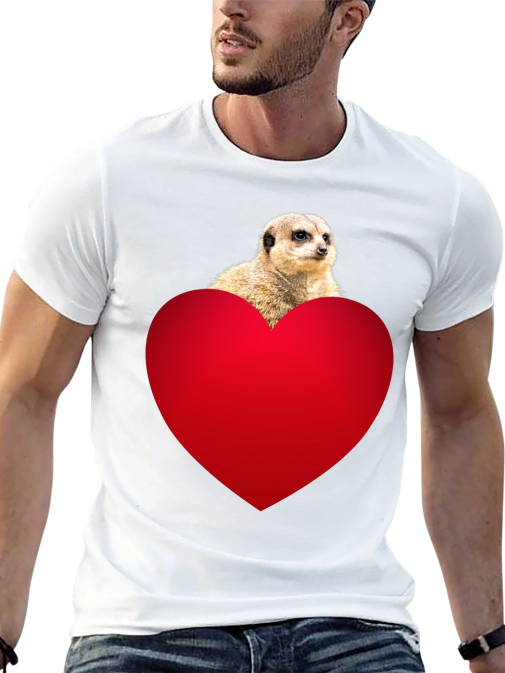 Meerkat Heart T-Shirt - Cute Animal Tee