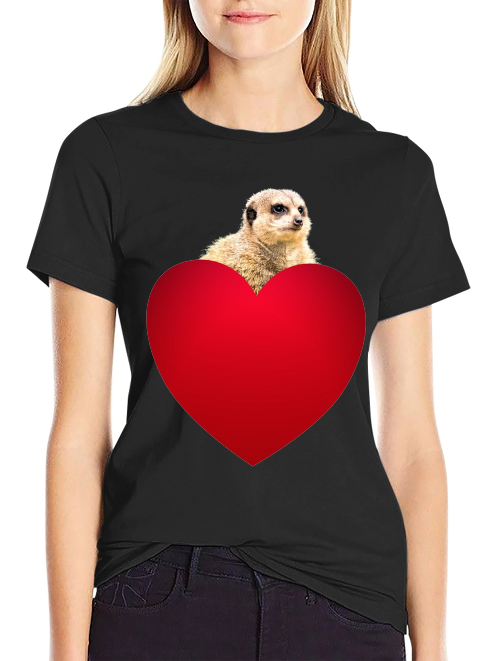 Meerkat Heart T-Shirt - Cute Animal Tee
