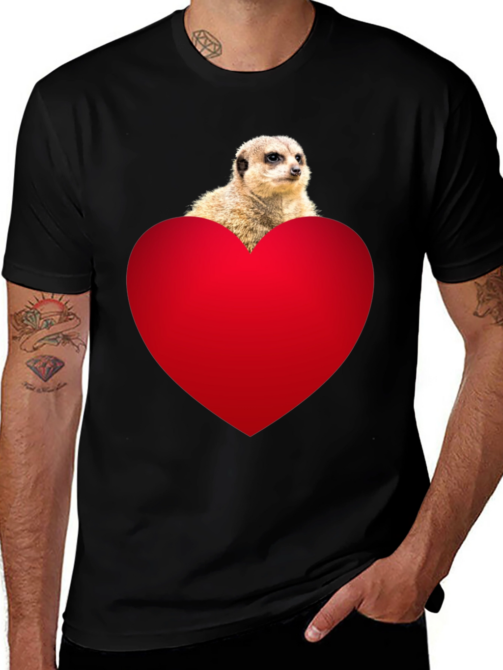 Meerkat Heart T-Shirt - Cute Animal Tee
