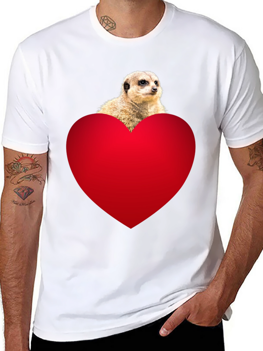 Meerkat Heart T-Shirt - Cute Animal Tee