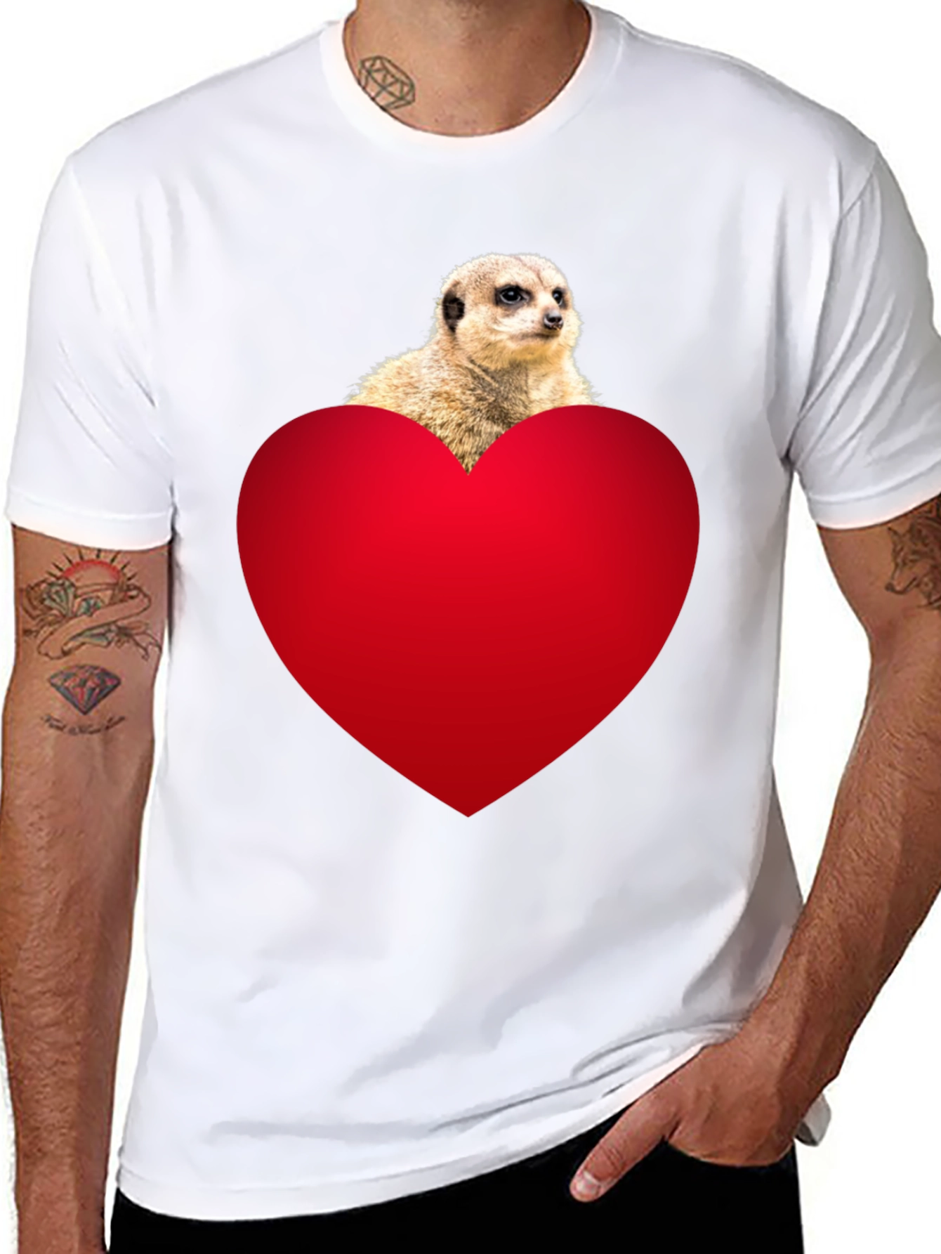 Meerkat Heart T-Shirt - Cute Animal Tee