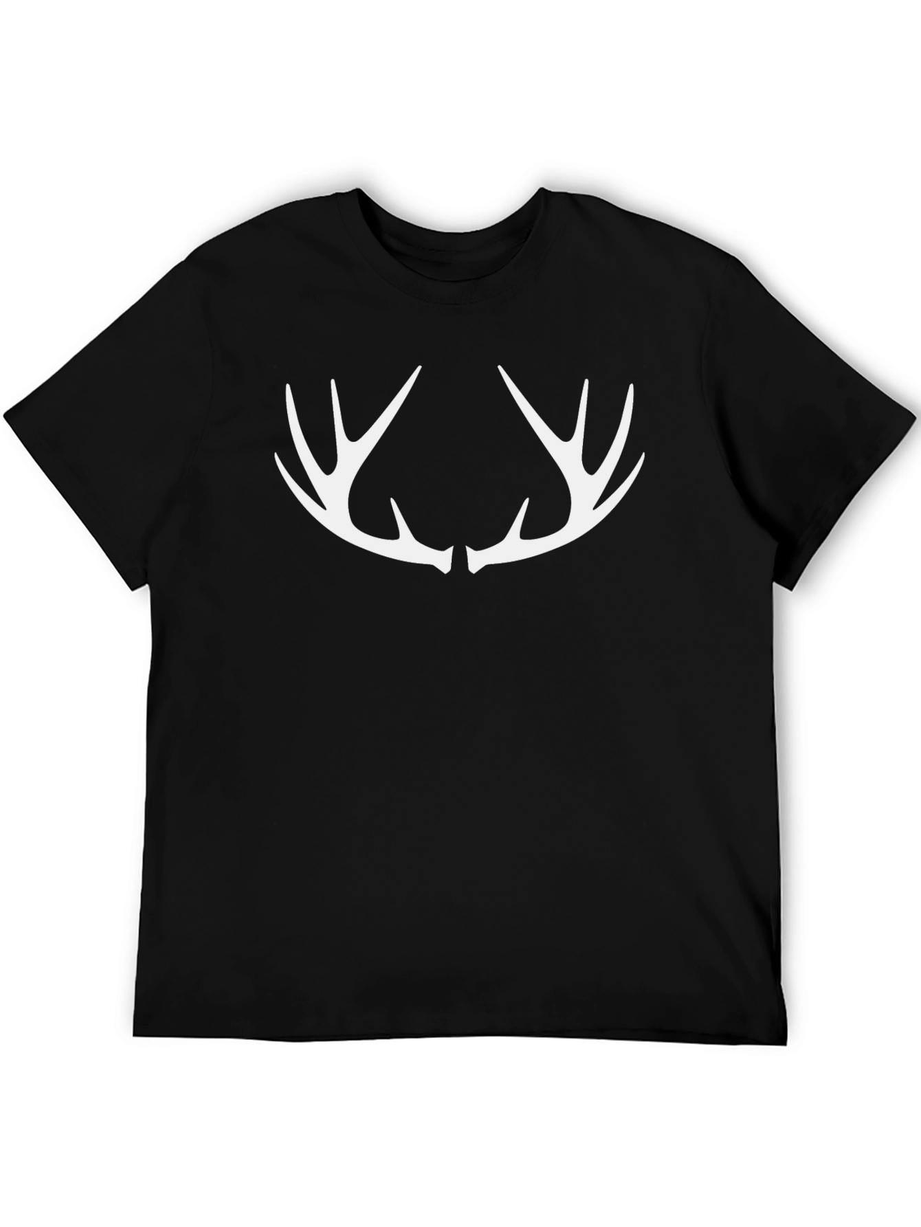 Antler Graphic Tee - Black Crew Neck Casual Shirt