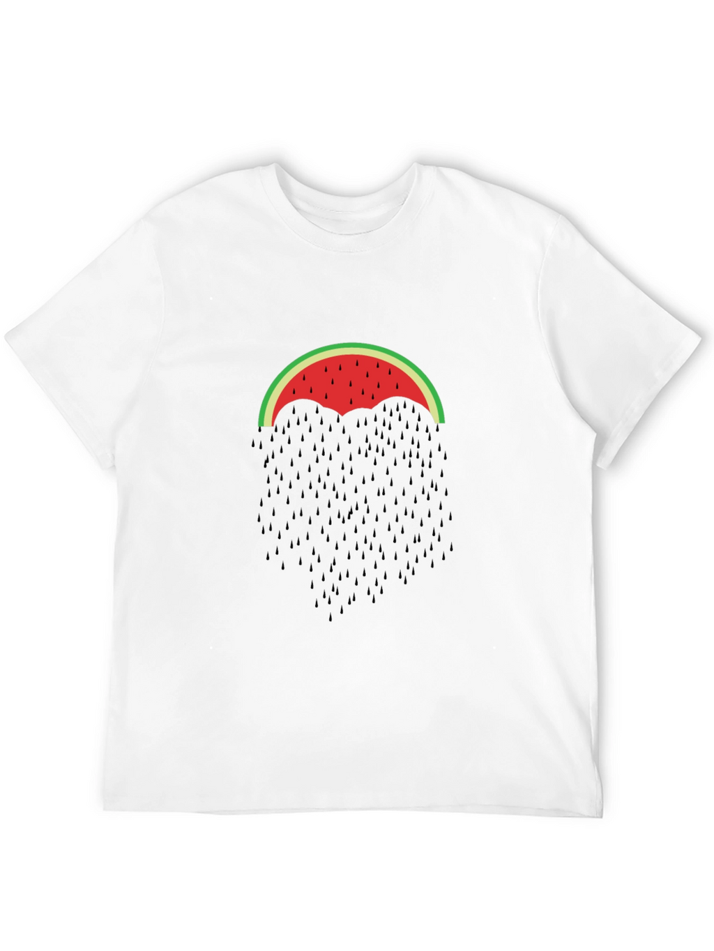 Watermelon Umbrella Graphic Tee - Black Cotton T-Shirt